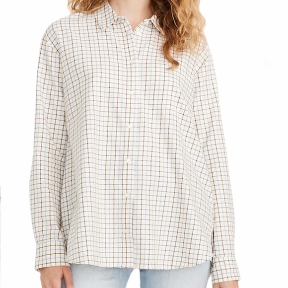 Madewell Oversize Ex-Boyfriend Plaid Shirt - Picture 1 of 7